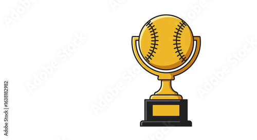 Golden Baseball Trophy Award, Simple and Elegant Design