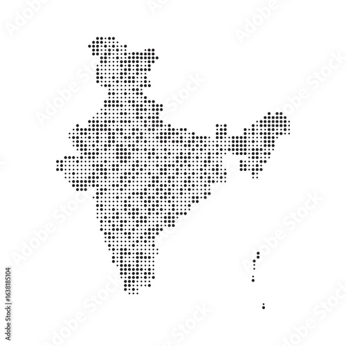 dotted black India map vector illustration design