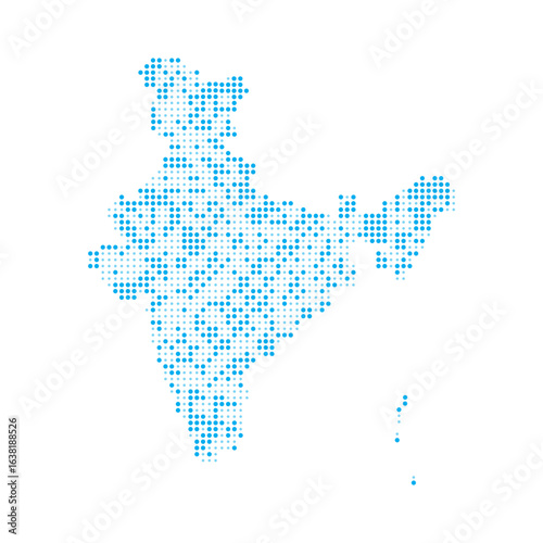 dotted pixel map india vector minimalist design