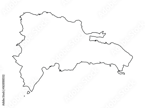Dominican Republic Map outlines flat design