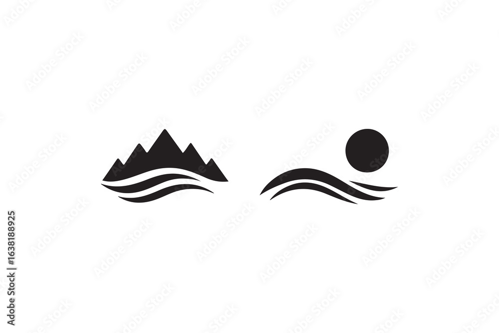 Fototapeta premium set of sunset vector icons