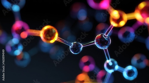 glowing molecule structure abstract art