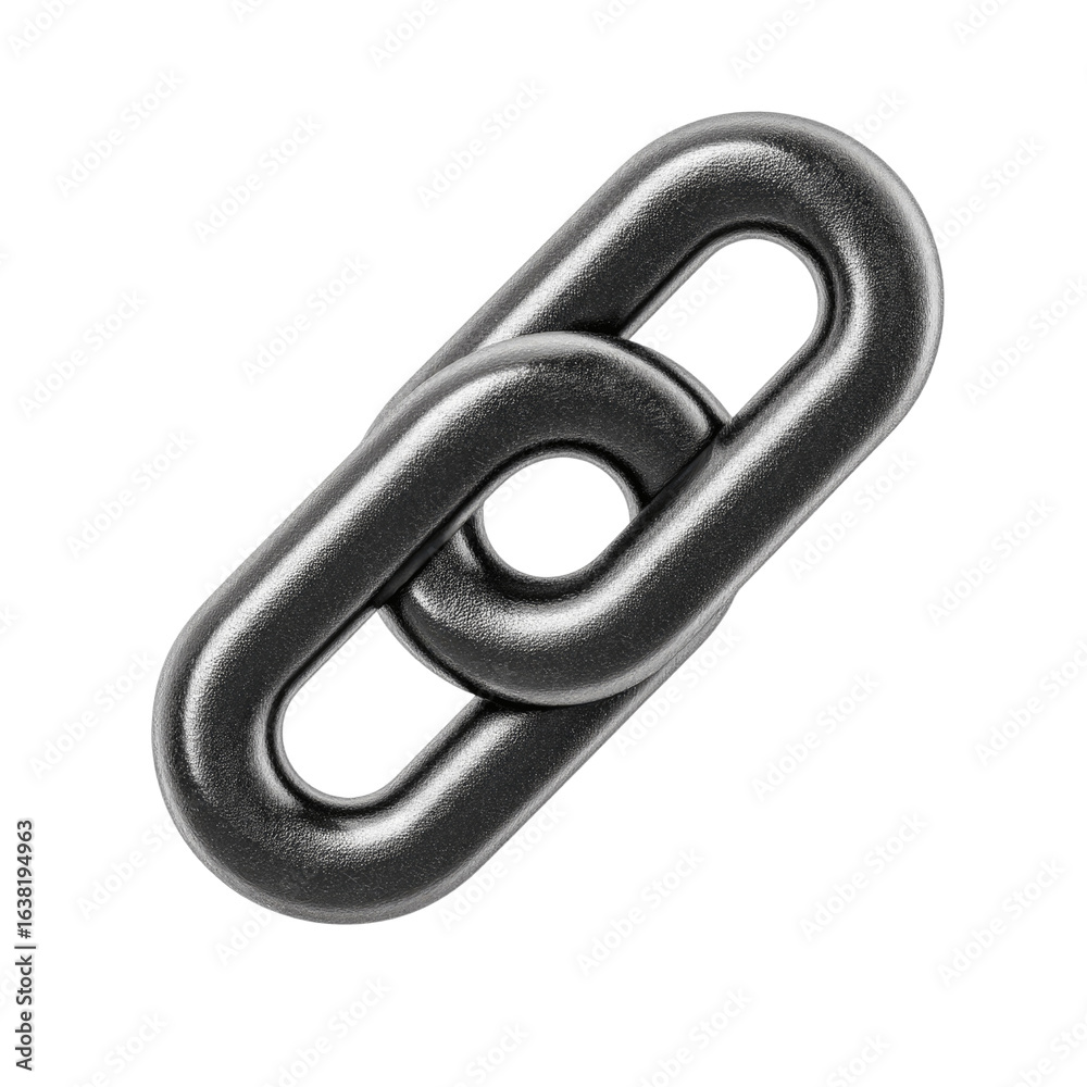 Obraz premium Close-up of Two Interlocking Metal Chain Links