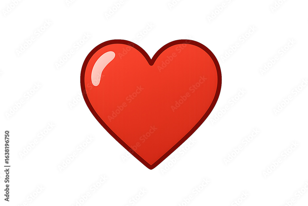 Glossy red heart symbol isolated on transparent background Glossy red heart symbol isolated on transparent background
