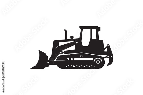 Bulldozer silhouette vector design Construction bulldozer black graphic