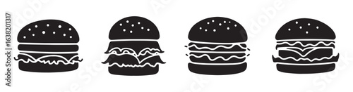 Set of hamburger icon. isolated vector on white background. vector illustration EPS 10.