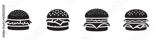 Set of hamburger icon. isolated vector on white background. vector illustration EPS 10.