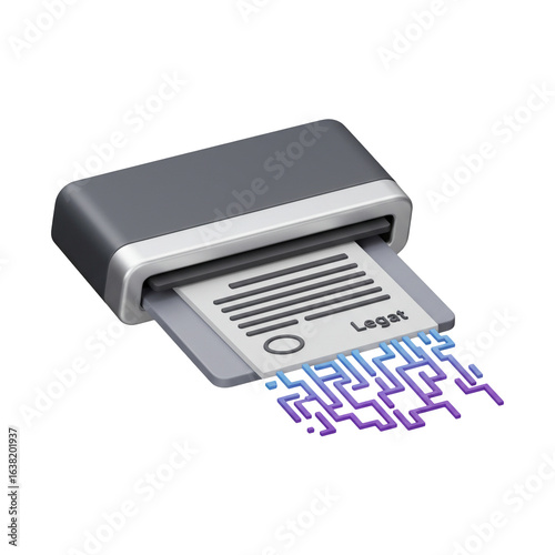 3D icon of document scanner digitizing legal contract

