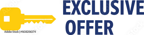 Golden key icon beside the words "Exclusive Offer" in blue text.