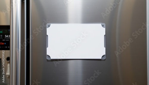 Wallpaper Mural blank fridge magnet mockup on stainless fridge Torontodigital.ca