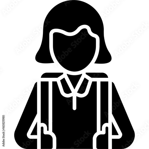 Solid Glyph Student Icon