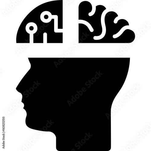 Solid Glyph Intelligence Quotient Icon