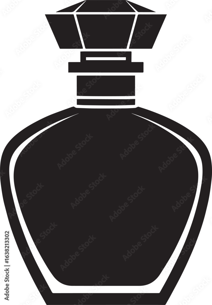 Obraz premium Perfume Bottle Silhouette in Black | Elegant Fragrance Container Illustration Vector Format