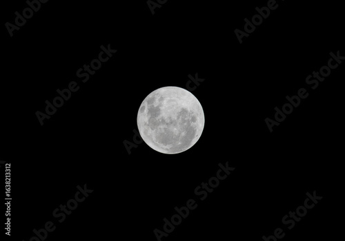Earth's full moon during the night with black space sky