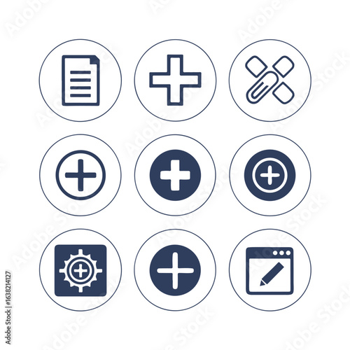 Comprehensive Plus Sign Icons – Add, More, Copy, New, Positive, Augmentation, Create & Zoom Symbols for Designers, Developers & Creative Projects