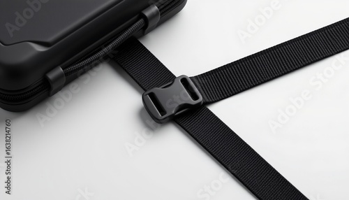 simple luggage strap mockup with buckle, top view
