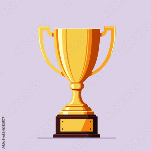 A gleaming golden trophy stands proudly on a dark base, ready to be awarded.
