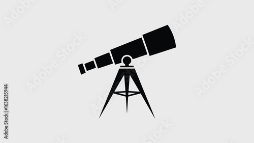 Discover endless possibilities with this sleek, modern telescope icon symbolizing exploration, vision, and scientific curiosity, perfect for educational or discovery-themed projects.