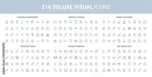 Creativity of graphic design, fashion accessory, digital art idea and thinking, fabric features line icon set. Roll of textiles for swimwear and clothes thin black outline symbols vector illustration