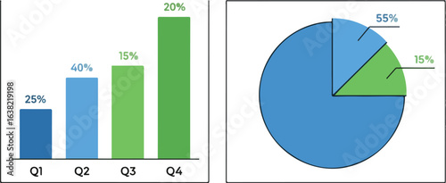 Business graph with arrow bar chart vector illustration