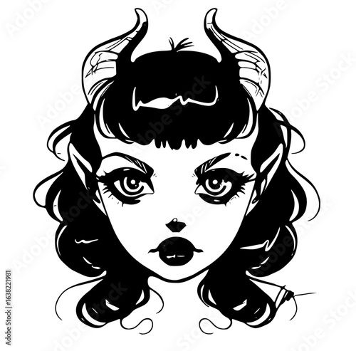 Gothic woman with apple temptation