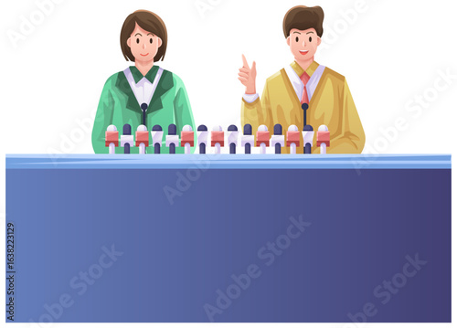 Press Conference with Reporters Illustration