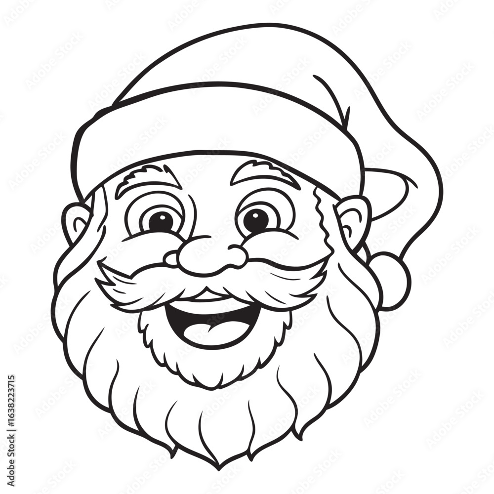 Obraz premium Whimsical and merry santa claus face with a playful expression and festive colors