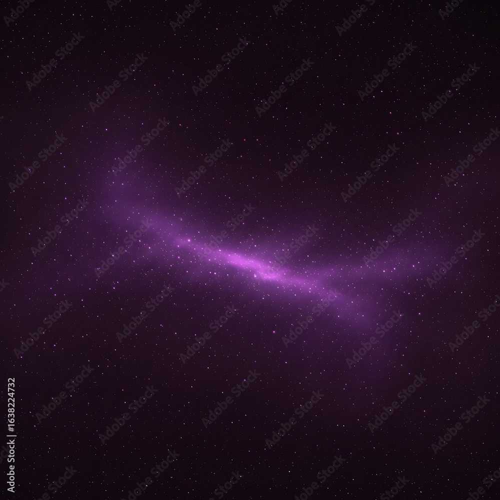 Obraz premium A vibrant violet galaxy glowing amidst a star-filled universe. Abstract cosmic background for science and astronomy.