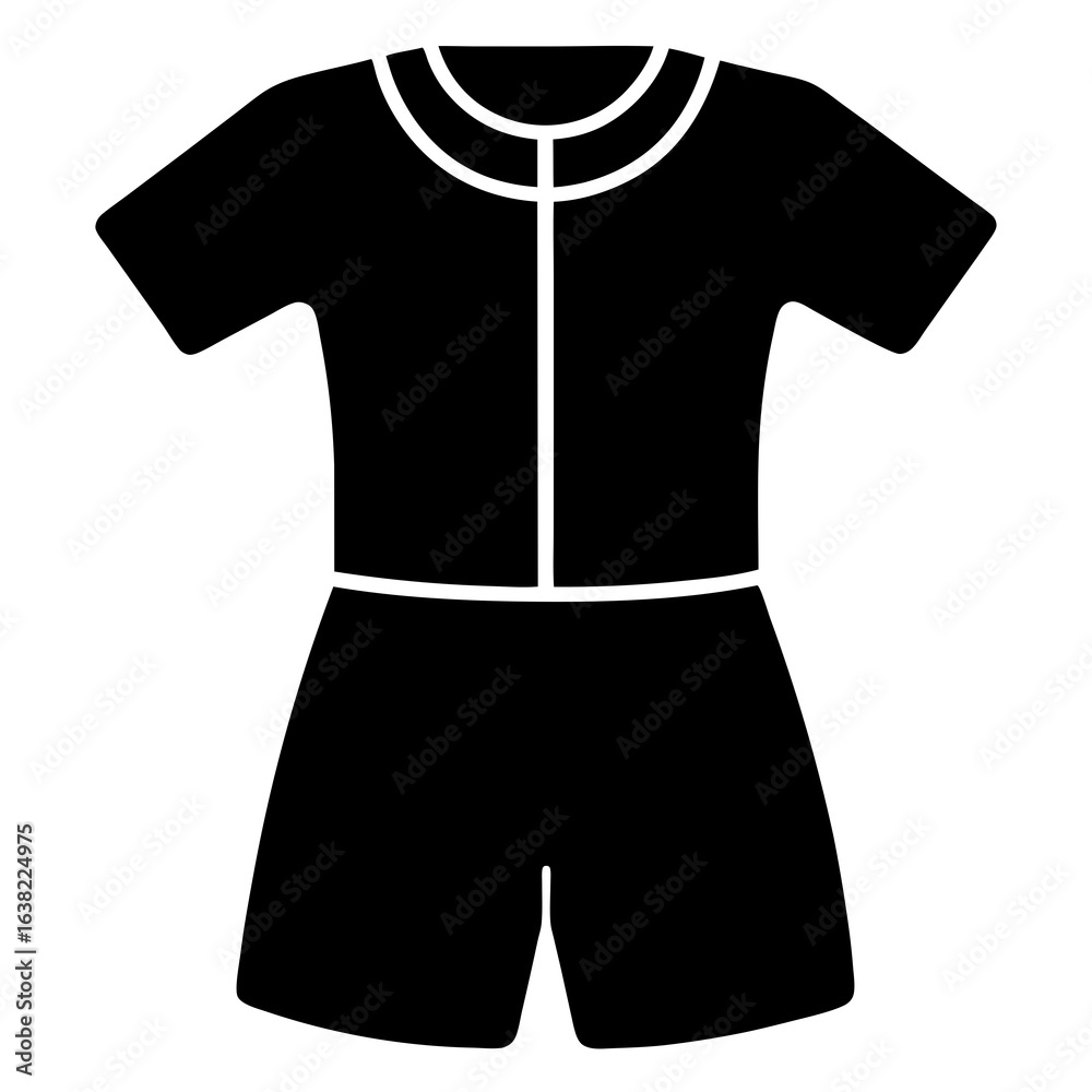 Naklejka premium Short Sleeve Romper Silhouette Vector