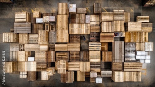 Topdown view of dynamic pallet arrangement pattern