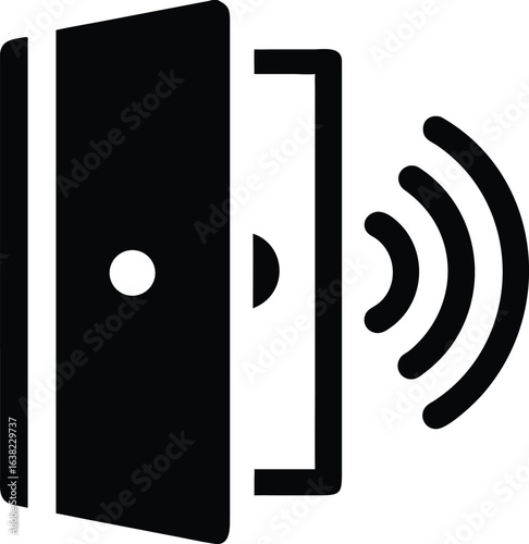 Smart door access icon black and white