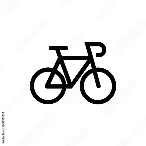 Vector art of simple black bicycle icon isolated on white background