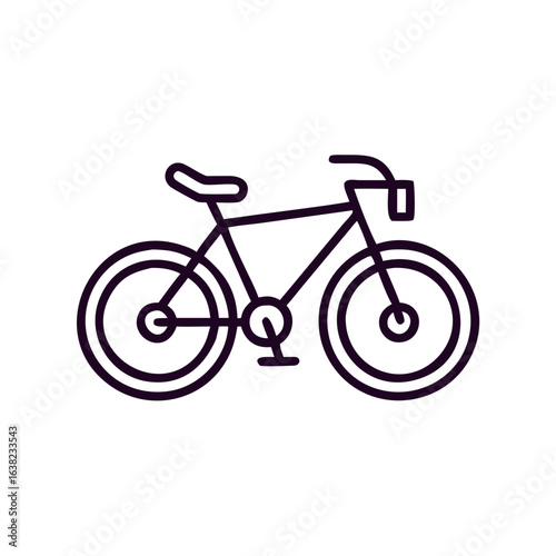 Vector art of line art icon of a bicycle isolated on white background