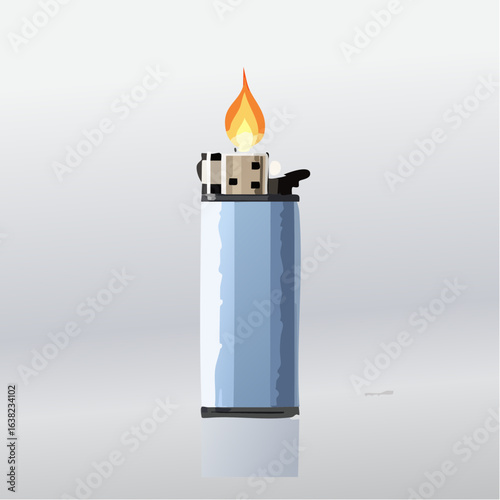 Joli briquet allumé, flamme