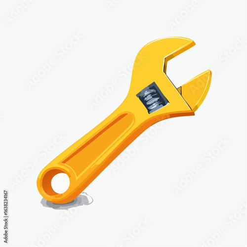 Clé à molette, outil, réparation, fond blanc