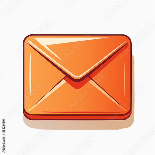Enveloppe orange, concept courrier, mail