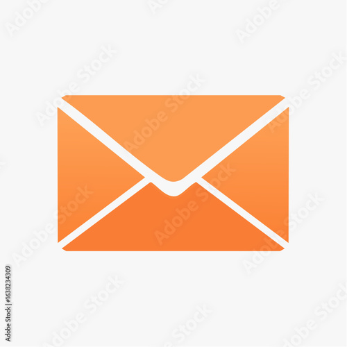 Enveloppe orange, concept courrier, mail