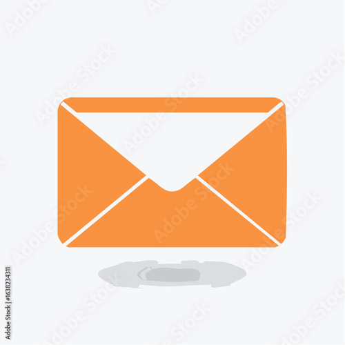 Enveloppe orange, concept courrier, mail