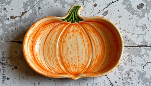 Wallpaper Mural pumpkin shaped ceramic plate, halloween, no people, no text, no logo Torontodigital.ca