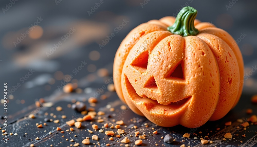 pumpkin shaped bath bomb, halloween, no people, no text, no logo