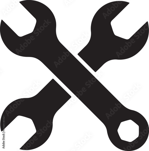Hammer and Wrench Icon Set, Construction And Repair Tool Silhouettes, Handyman Tools Vector Silhouettes - Hammer, Wrench & Spanner Icons.