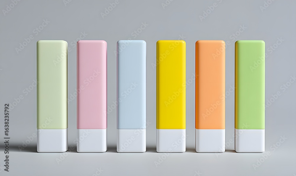 Fototapeta premium Pastel Shade Arrangement of Rectangular Colorful Objects
