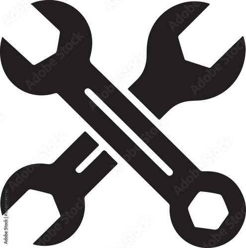 Hammer and Wrench Icon Set, Construction And Repair Tool Silhouettes, Handyman Tools Vector Silhouettes - Hammer, Wrench & Spanner Icons.