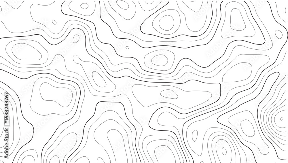 Fototapeta premium Topography landscape mapping background in abstract white vector style with elevation grid, relief contours, and natural terrain graphics