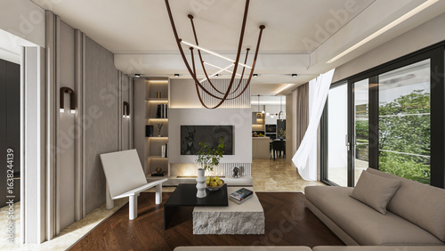 living room interior, modern living room, modern living room with fireplace