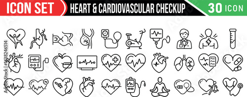 Heartbeat icon set, Heartbeat icon bundle 