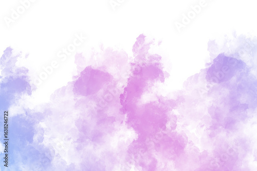 A delicate watercolor background with blended shades of pink, purple, and blue creates a soft and dreamy texture, perfect for adding an artistic touch to any design project isolated on transparent bac