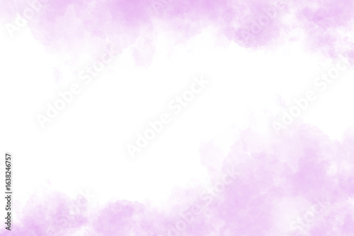 A light purple watercolor texture borders a white space, creating a soft and dreamy frame perfect for adding text or images to any design isolated on transparent background