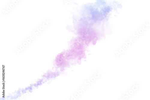 A delicate purple and pink smoke cloud isolated on transparent background adds a touch of ethereal beauty to any creative project