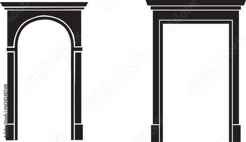 black door frame in vector 